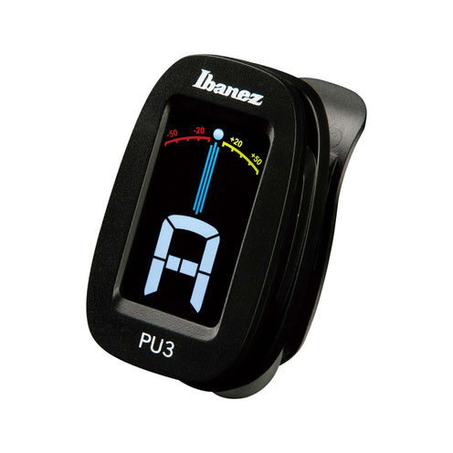 Ibanez PU3-BK Guitar Clip-on Tuner, Black