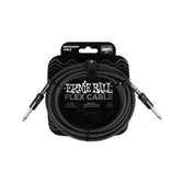 Ernie Ball 20FT Flex Straight to Straight Instrument Cable, Black