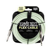 Ernie Ball 20FT Flex Straight to Straight Instrument Cable, Glow In Dark