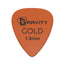 Gravity Colored Gold Traditional Teardrop Guitar Pick, 1.0mm Orange