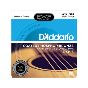 D'Addario EXP16 Coated Phosphor Bronze Acoustic Guitar Strings, Light, 12-53