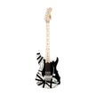 EVH Striped Series Stratocaster Electric Guitar, Maple FB, White w/Black Stripes