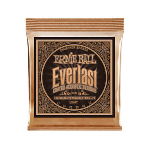 Ernie Ball Everlast Light Coated Phosphor Bronze Acoustic Guitar Strings, 11-52 (P02548)