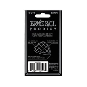 Ernie Ball Standard Prodigy 1.5mm Guitar Picks, Black, 6-Pack