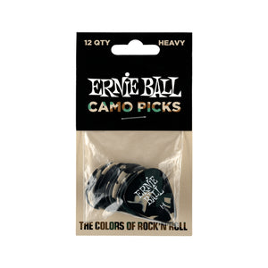 Ernie Ball Camouflage Cellulose Guitar Picks, Heavy, 12-Pack