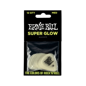 Ernie Ball Super Glow Cellulose Guitar Picks, Medium, 12-Pack