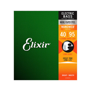 Elixir 14002 Nanoweb Super Light Long Scale Electric Bass Strings 040-095