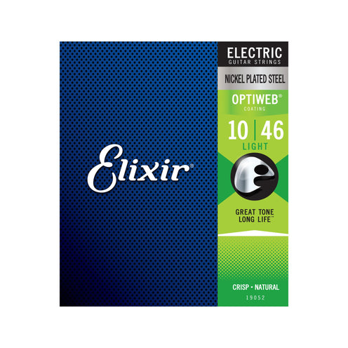 Elixir 19052 Optiweb Electric Guitar Strings, Light, 10-46