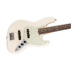 Fender American Professional Jazz Bass Guitar, RW FB, Olympic White