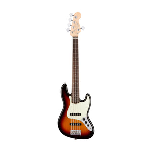 Fender American Professional 5-String Jazz Bass Guitar, RW FB, 3-Tone Sunburst