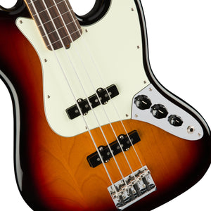 Fender American Professional Fretless Jazz Bass Guitar, RW FB, 3-Tone Sunburst