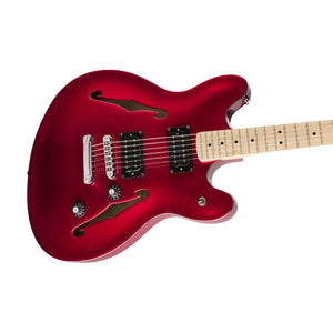 Squier Affinity Series Starcaster Electric Guitar, Maple FB, Candy Apple Red