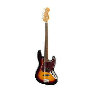 Squier Classic Vibe 60s Jazz Bass Fretless Guitar, Laurel FB, 3-Tone Sunburst