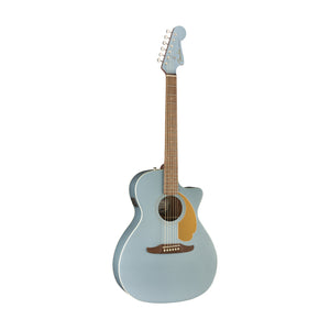 Fender California Newporter Player Medium-Sized Acoustic Guitar, Walnut FB, Ice Blue Satin