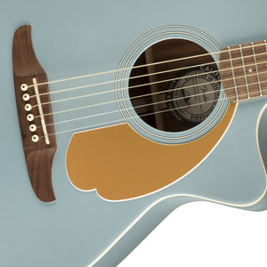 Fender California Newporter Player Medium-Sized Acoustic Guitar, Walnut FB, Ice Blue Satin