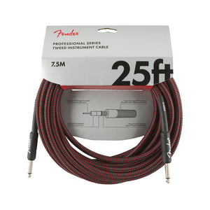 Fender Professional Series Instrument Cable, 25ft, Red Tweed