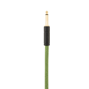 Fender Festival Hemp Angled Instrument Cable, 10ft, Pure Hemp, Green