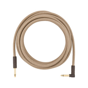 Fender Festival Hemp Angled Instrument Cable, 18.6ft, Pure Hemp, Natural