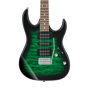 Ibanez GRX70QA-TEB Electric Guitar, Transparent Emerald Burst