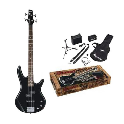 Ibanez IJSR190E-BK Electric Bass Guitar Jump Start Package, Black