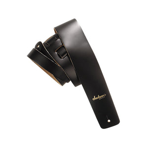 Jackson 2.5inch Leather Logo Guitar Strap, Black