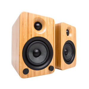 Kanto YU4 Powered Speakers with Bluetooth and Phono Preamp, Bamboo