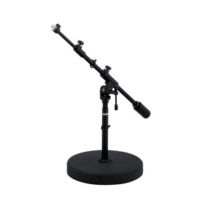 TAMA MS736RELBK Round Base Extra Low Profile Telescoping Boom Microphone Stand, Black