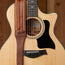 Taylor Spring Vine Leather Guitar Strap, Medium Brown/Butterscotch Trim, 2.5inch